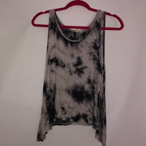 black and white tie die tank cloth